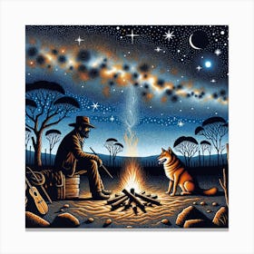 Night At The Campfire Canvas Print