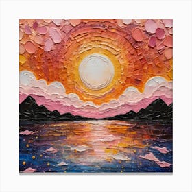 Sunset On The Lake Canvas Print