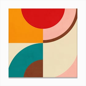 Mid-Mod Playful geometry 2/2 Vibrant Canvas Print