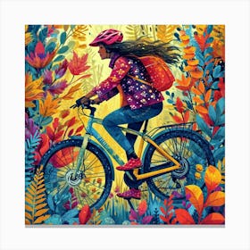 Girl On A Bike Canvas Print