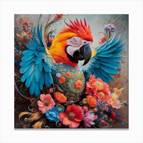 A Captivating And Vivid Painting Of A Majestic Parrot 1 Canvas Print