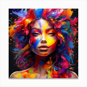 Girl With Paint Canvas Print