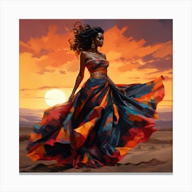 African Woman In A Dress Canvas Print