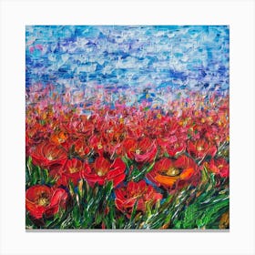 Red Poppies Field Canvas Print