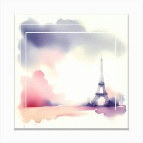 Watercolor Paris Eiffel Tower Canvas Print