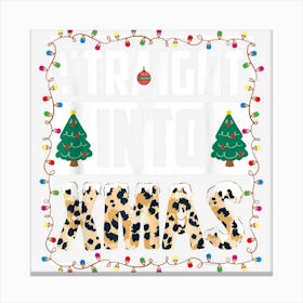 Straight Into Xmas Funny Leopard Christmas Canvas Print