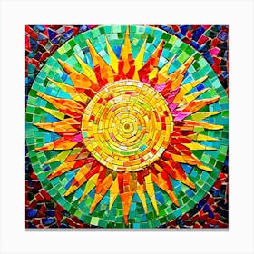 Mosaic Sun A Sun Created From A Mosaic Of Small Tiles 9 Canvas Print