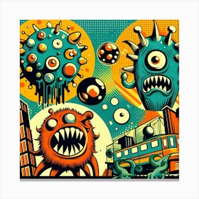 Monsters In The City 1 Canvas Print