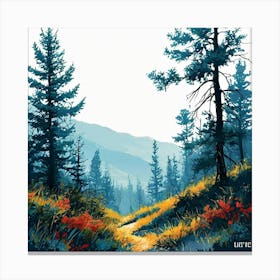 Path In The Woods, Path To The Mountains Canvas Print