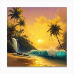 Sunset At The Beach Canvas Print