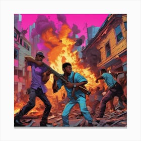 Riot In The City Canvas Print