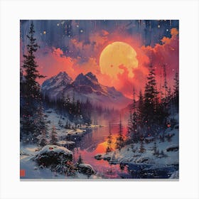 'Sunset In The Mountains' 1 Canvas Print