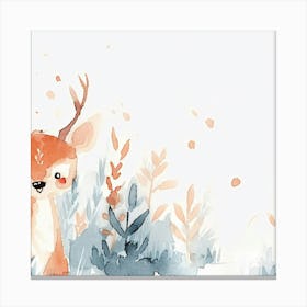 Watercolor Deer Canvas Print