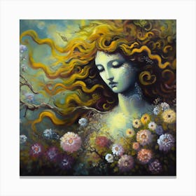 Woman With Long Hair Canvas Print