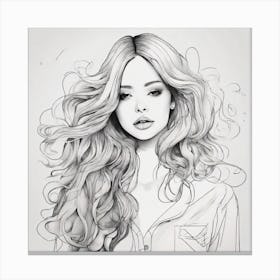 Girl With Long Hair Canvas Print