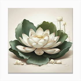 Aesthetic style, Large white lotus flower 1 Canvas Print
