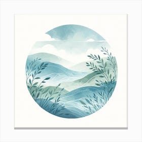 Watercolor Landscape Painting Canvas Print