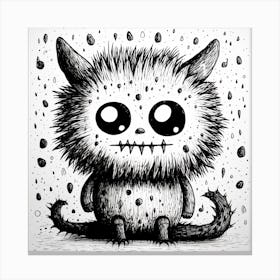 Little Monster In The Rain Canvas Print