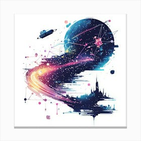 Space Tee.Generated AI. Wall Art Print Canvas Print