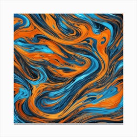 Blue And Orange Swirls 1 Toile