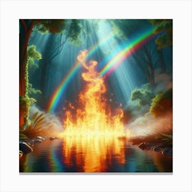 Rainbow In The Forest 2 Canvas Print