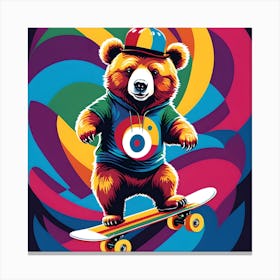 SURFBOARDING TEDDY BEAR Canvas Print