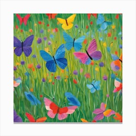 Butterflies in a Wildflower Meadow  Series.2 Canvas Print