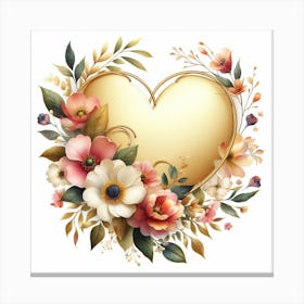 Golden heart Canvas Print