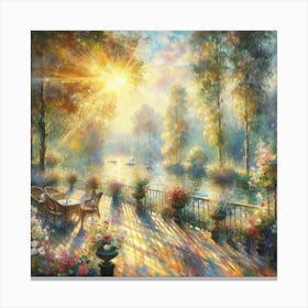 mpressionist Abstract Painting: Captivating Brushwork, Morning Rays, and Fantasy Atmosphere by Greg Rutkowski Canvas Print