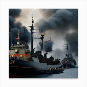 Naval Warfare - Ships at Sea 12 Canvas Print