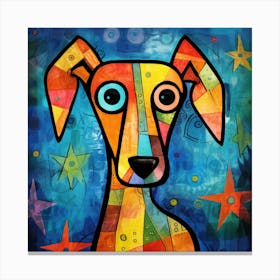 Dog With Stars Canvas Print