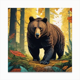 Bear In The Forest 33 Canvas Print