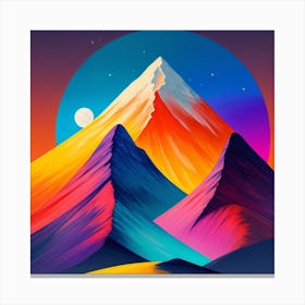 Snow Mountain Colour Canvas Print