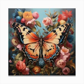 Maximalist Animal Painting Butterfly Art Print 3 Canvas Print