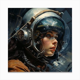 Space Girl 3 Canvas Print