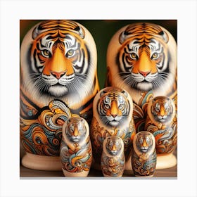 Tiger Nesting Dolls Canvas Print