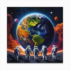 Astronauts In Space Canvas Print