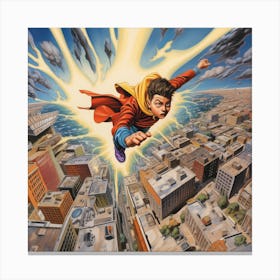 Superman Flying Canvas Print