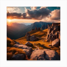 Sunset In The Mountains Canvas Print