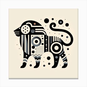 Scandinavian style, Symbols of Africa in the silhouette of a lion 2 Canvas Print