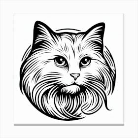 Cat Head Vector Illustration 2 Canvas Print