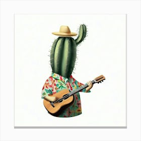 Cactus With Guitar 🎸 Canvas Print