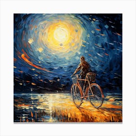 Night On A Bike Canvas Print