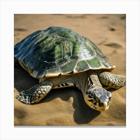 Turtle On The Beach Canvas Print