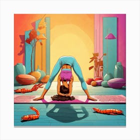 Woman Practicing Yoga Canvas Print