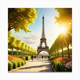 Eiffel Garden2 Canvas Print