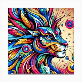 Psychedelic Lion Canvas Print