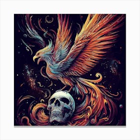 Phoenix And Skull Canvas Print