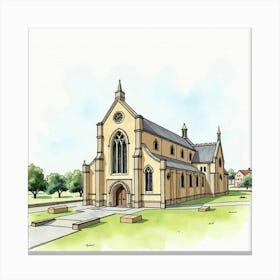 Watercolor Painting Of The St 1 Canvas Print