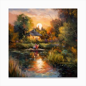 Riverside Impasto Canvas Print